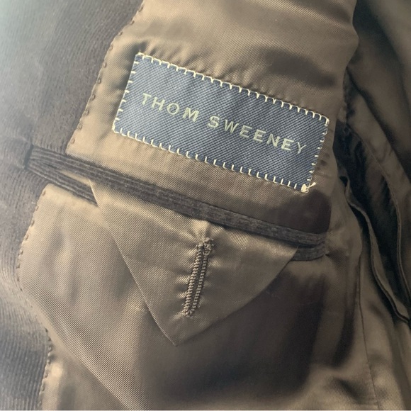 Brand New Thom Sweeney Wool Corduroy Deep Brown Suit Jacket size 50 / M - Picture 8 of 11